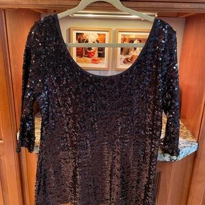 Banana Republic Black Sequin Embellished Top